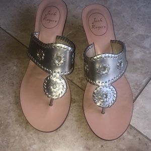 Jack Rogers gold sandals